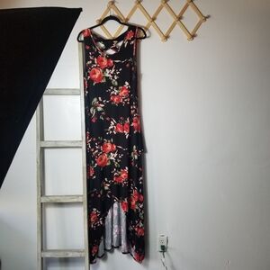 NWOT REB & J 220 WOMEN'S FLORAL SLEEVELESS MAXI DRESS SIZE LARGE